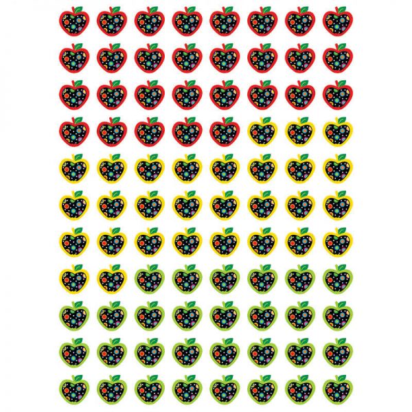 CREATIVE TEACHING PRESS DOTS ON BLACK APPLES HOT SPOTS STICKERS CTP7166