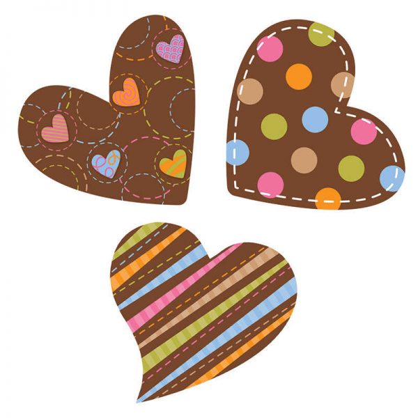 CREATIVE TEACHING PRESS DOTS ON CHOCOLATE HEARTS 6IN DESIGN DESIGNER CUT OUTS CTP3881