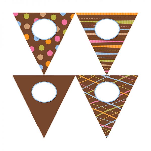 CREATIVE TEACHING PRESS DOTS ON CHOCOLATE PENNANTS 10IN DESIGNER CUT OUTS CTP5977