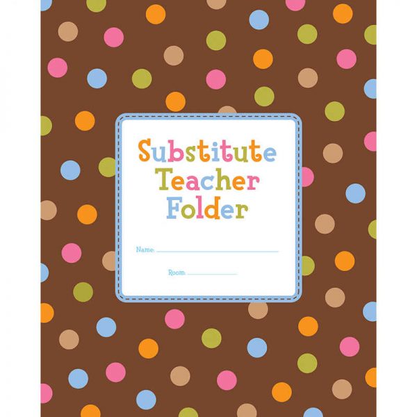 CREATIVE TEACHING PRESS DOTS ON CHOCOLATE SUBSTITUTE TEACHER FOLDER CTP1721