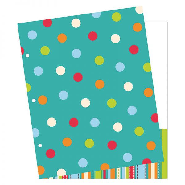 CREATIVE TEACHING PRESS DOTS ON TURQUOISE 2 POCKET FOLDER CTP4345