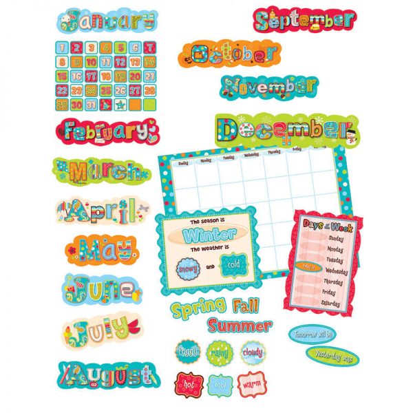 CREATIVE TEACHING PRESS DOTS ON TURQUOISE CALENDAR BB SET CTP1642