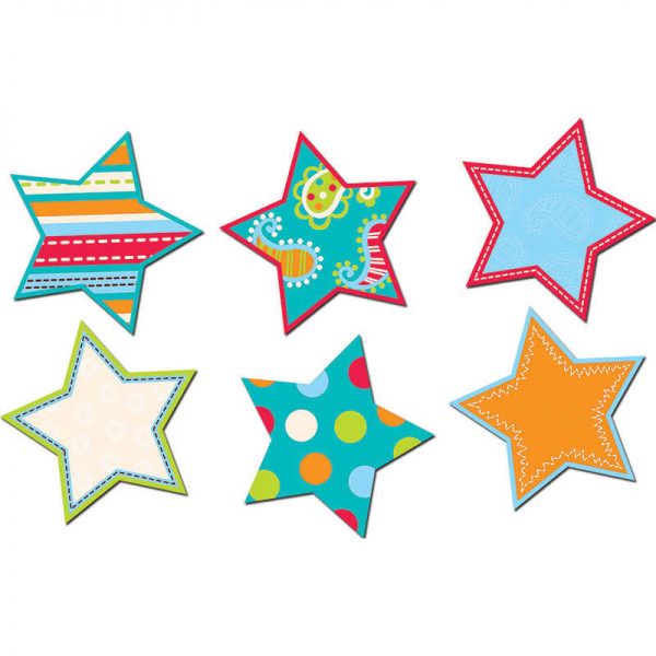 CREATIVE TEACHING PRESS DOTS ON TURQUOISE STARS 6IN DESIGNER CUT OUTS CTP6482