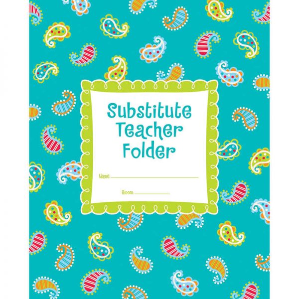 CREATIVE TEACHING PRESS DOTS ON TURQUOISE SUBSTITUTE TEACHER FOLDER CTP1722