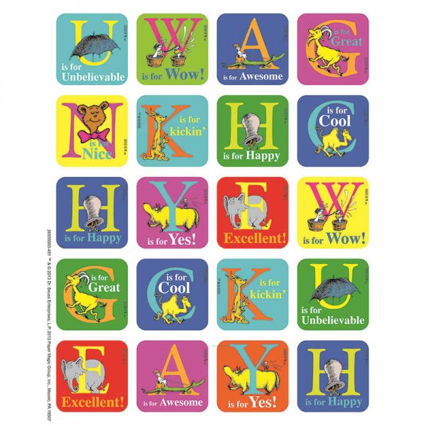 EUREKA DR SEUSS ABC THEME STICKERS EU-655056