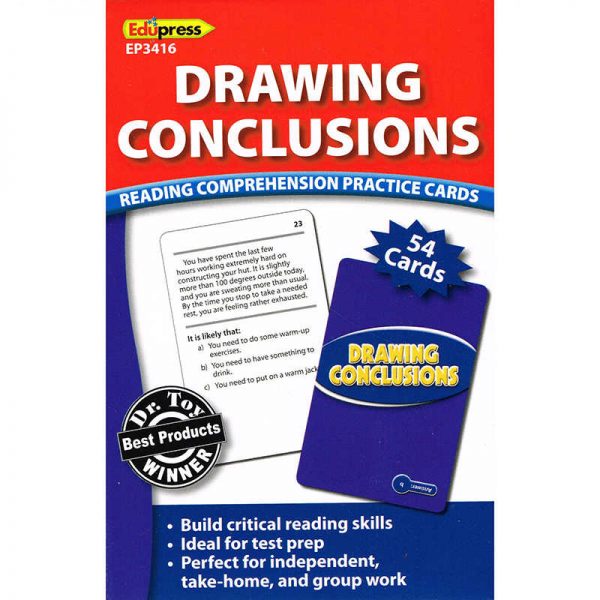 EDUPRESS DRAWING CONCLUSIONS READING COMPREHENSION PRACTICE CARDS BLUE EP-3416