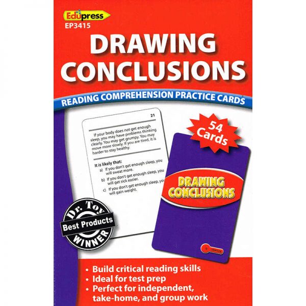 EDUPRESS DRAWING CONCLUSIONS READING COMPREHENSION PRACTICE CARDS RED EP-3415