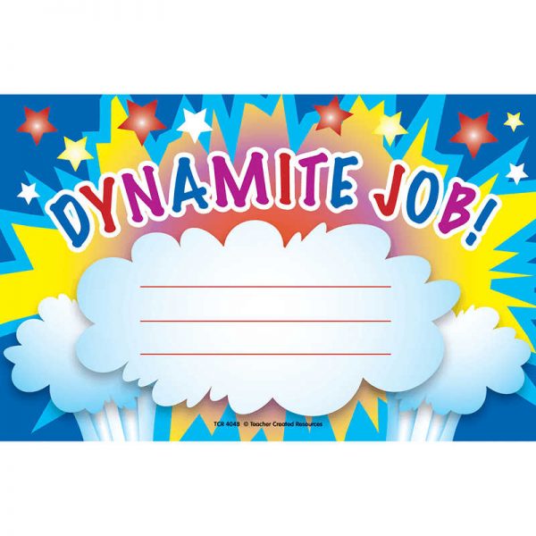 TEACHER CREATED RESOURCES DYNAMITE JOB AWARDS 25PK 8-1/2 X 5-1/2 TCR4048