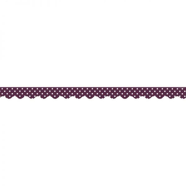 TEACHER CREATED RESOURCES EGGPLANT MINI POLKA DOTS SCALLOPED BORDER TRIM TCR5496
