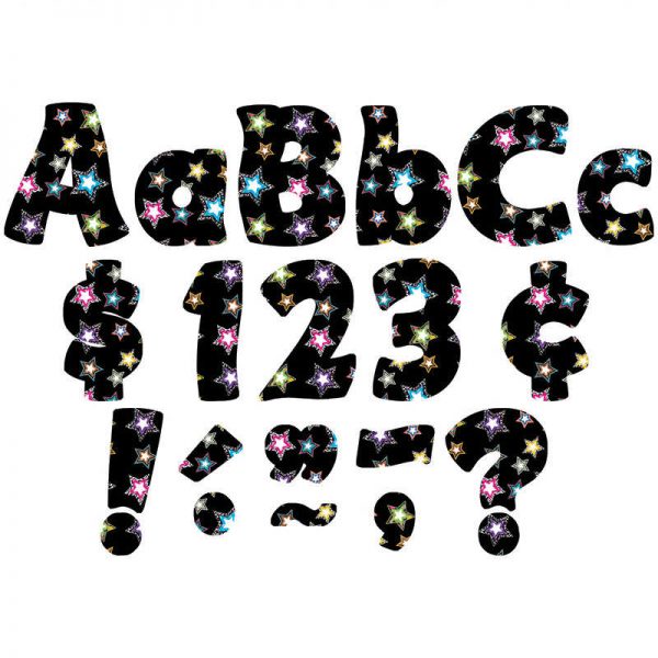 TEACHER CREATED RESOURCES FANCY STARS FUNTASTIC FONT 4IN LETTERS UPPERCASE PACK TCR5374