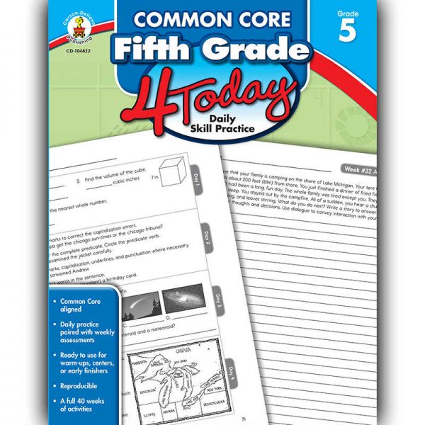 CARSON DELLOSA FIFTH GRADE 4 TODAY COMMON CORE CD-104822