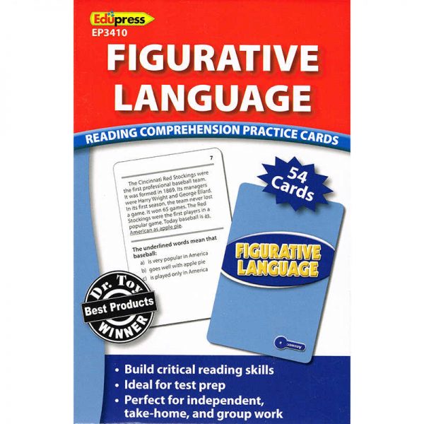 TEACHER CREATED RESOURCES FIGURATIVE LANGUAGE READING COMPREHENSION PRACTICE CARDS BLUE EP-3410