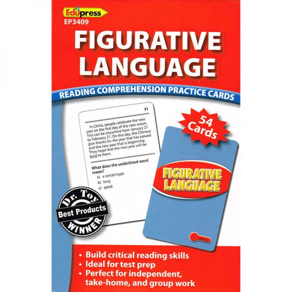 EDUPRESS FIGURATIVE LANGUAGE READING COMPREHENSION PRACTICE CARDS RED EP-3409