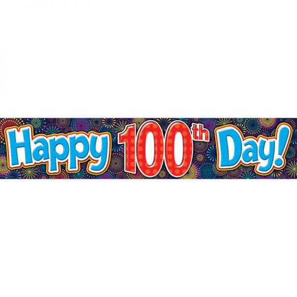 TEACHER CREATED RESOURCES FIREWORKS HAPPY 100TH DAY BANNER TCR5516