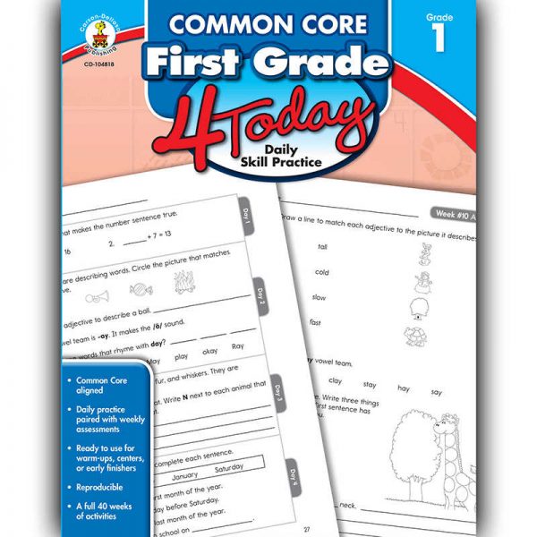 CARSON DELLOSA FIRST GRADE 4 TODAY COMMON CORE CD-104818