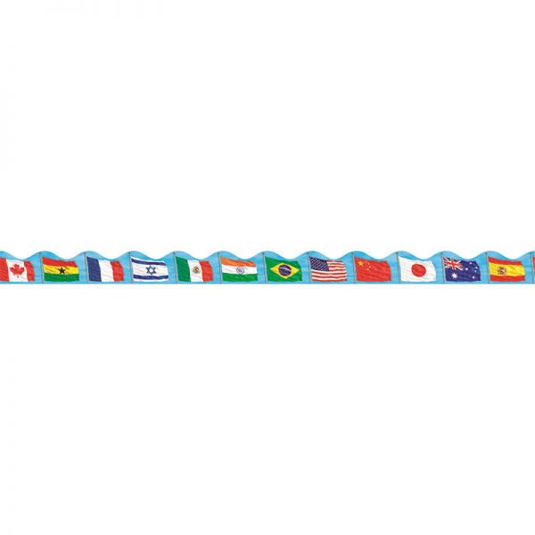 SCHOLASTIC TEACHING RESOURCES FLAGS SCALLOPED TRIMMER SC-565393