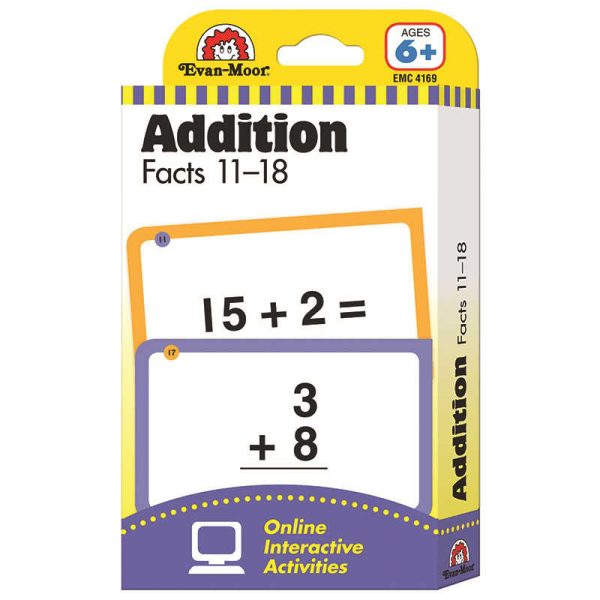 EVAN-MOOR FLASHCARD SET ADDITION FACTS 11 TO 18 EMC4169