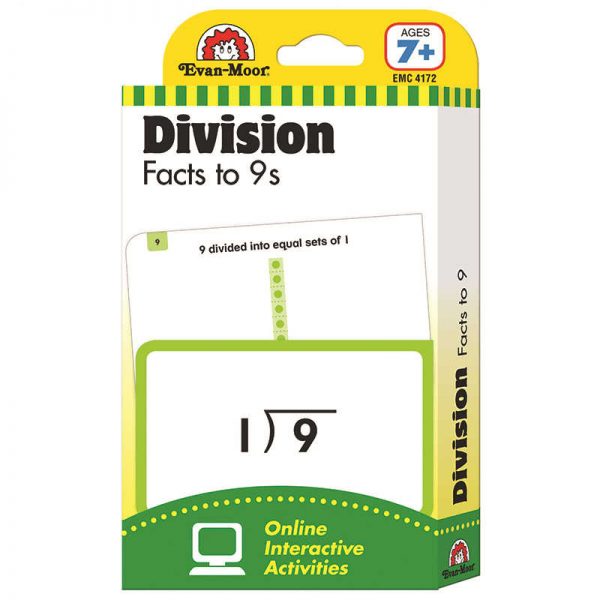 EVAN-MOOR FLASHCARD SET DIVISION FACTS TO 9S EMC4172