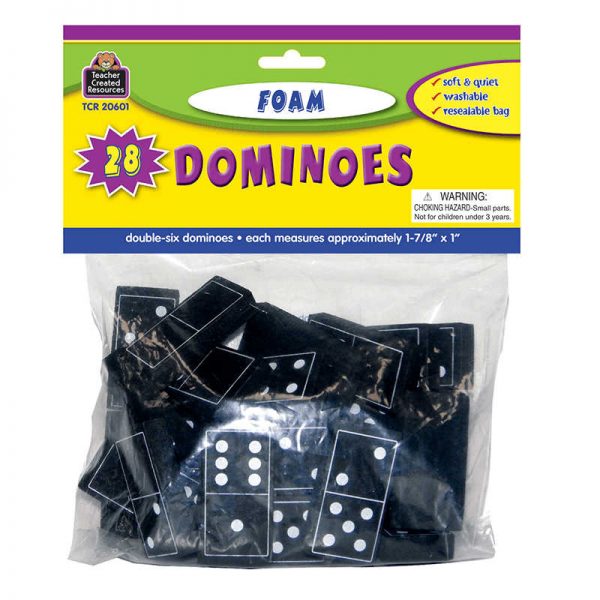 TEACHER CREATED RESOURCES FOAM DOMINOES BLACK 28CT TCR20601