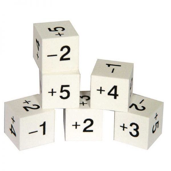 LEARNING ADVANTAGE FOAM POSITIVE & NEGATIVE NUMBER DICE SET OF 12 CTU7374