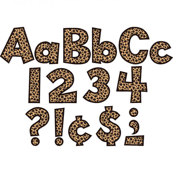 TEACHER CREATED RESOURCES FUN FONT LETTERS CHEETAH 4IN TCR75121