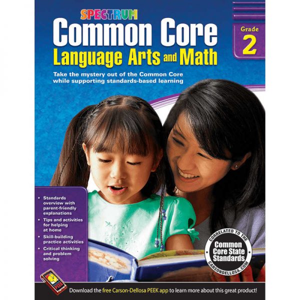 CARSON DELLOSA GRADE 2 COMMON CORE LANGUAGE ARTS & MATH BOOK CD-704502