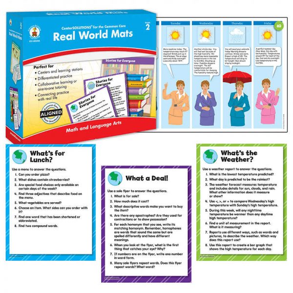 CARSON DELLOSA GRADE 2 REAL WORLD MATS CENTERSOLUTIONS CD-140346