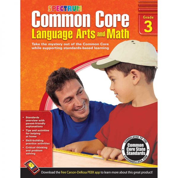 CARSON DELLOSA GRADE 3 COMMON CORE LANGUAGE ARTS & MATH BOOK CD-704503