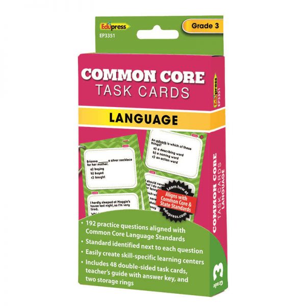 TEACHER CREATED RESOURCES GRADE 3 COMMON CORE LANGUAGE TASK CARDS EP-3351