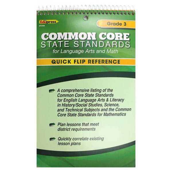 EDUPRESS GRADE 3 QUICK FLIP FOR COMMON CORE STANDARDS EP-3488
