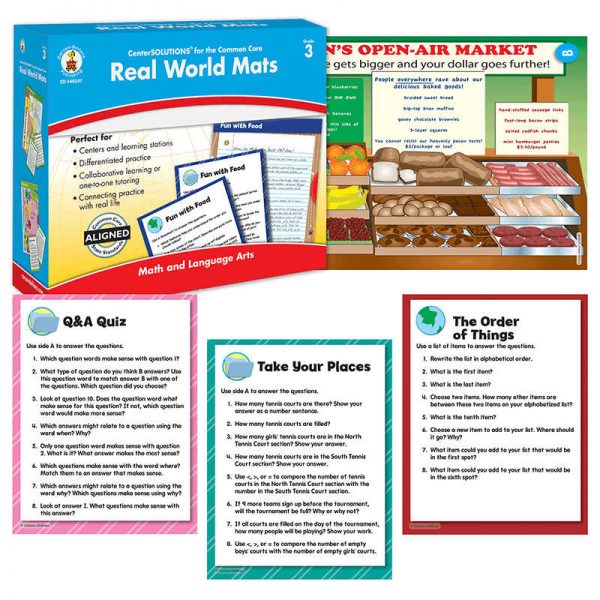 CARSON DELLOSA GRADE 3 REAL WORLD MATS CENTERSOLUTIONS CD-140347