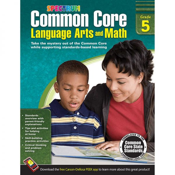 CARSON DELLOSA GRADE 5 COMMON CORE LANGUAGE ARTS & MATH BOOK CD-704505