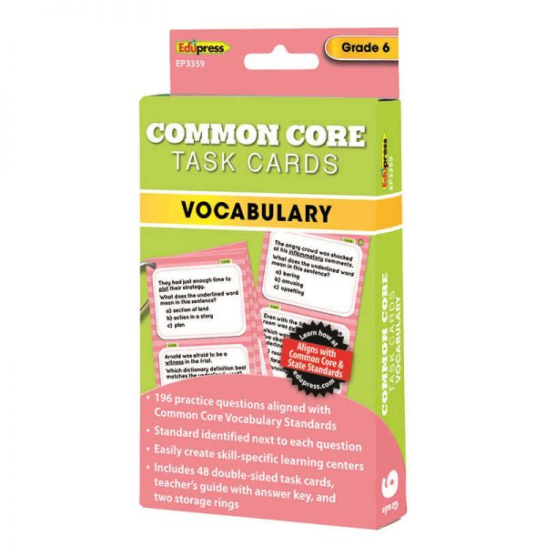 EDUPRESS GRADE 6 COMMON CORE VOCABULARY TASK CARDS EP-3359
