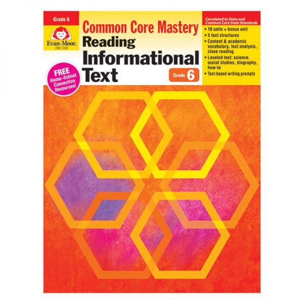 EVAN-MOOR GRADE 6&UP READING INFORMATIONAL TEXT LESSONS FOR COMMON CORE MASTERY EMC3206