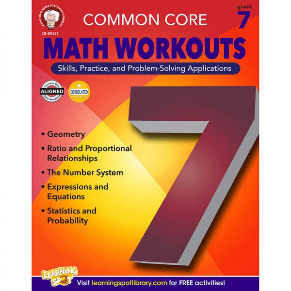 CARSON DELLOSA GRADE 7 COMMON CORE MATH WORKOUTS BOOK CD-404221
