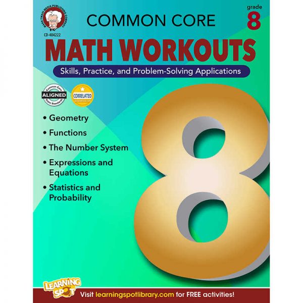 CARSON DELLOSA GRADE 8 COMMON CORE MATH WORKOUTS BOOK CD-404222