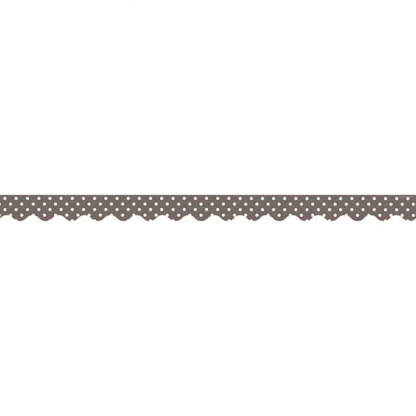 TEACHER CREATED RESOURCES GRAY MINI POLKA DOTS SCALLOPED BORDER TRIM TCR5495
