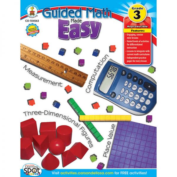 CARSON DELLOSA GUIDED MATH MADE EASY GRADE 3 CD-104563
