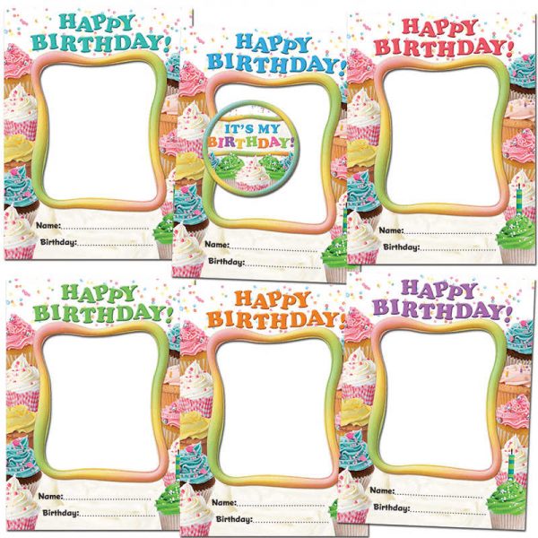 EDUPRESS HAPPY BIRTHDAY CUPCAKES FRAMES ACCENTS EP-3184