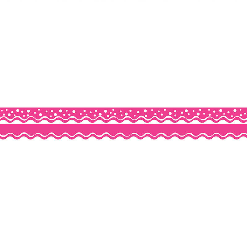 BARKER CREEK HAPPY HOT PINK BORDER DOUBLE-SIDED SCALLOPED EDGE BCPLL996 ...