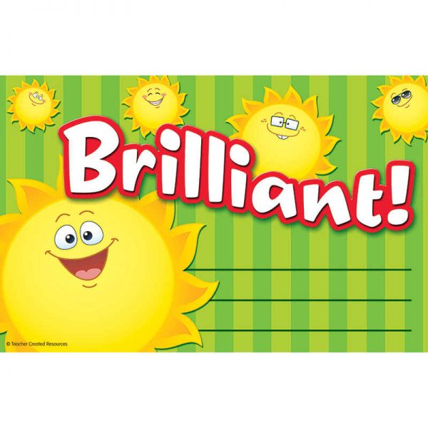TEACHER CREATED RESOURCES HAPPY SUNS BRILLIANT AWARDS TCR5426