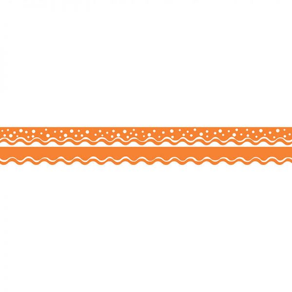 BARKER CREEK HAPPY TANGERINE BORDER DOUBLE-SIDED SCALLOPED EDGE BCPLL993