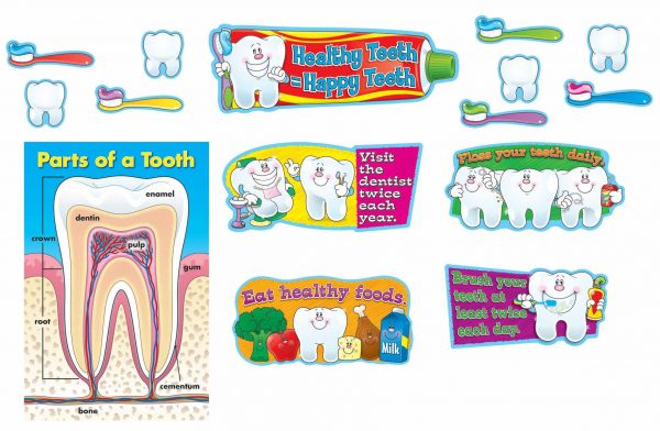 CARSON DELLOSA Healthy Teeth Mini Bulletin Board Set And More Grades: Pk-2 CD-110090