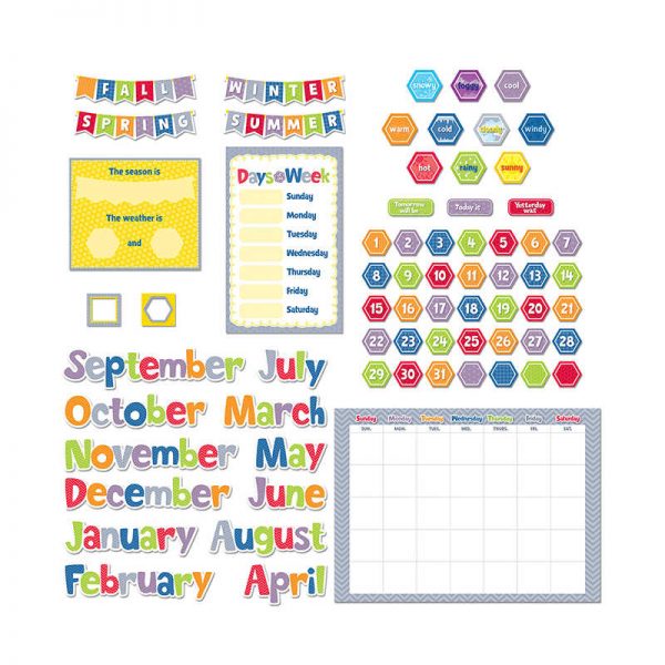 CREATIVE TEACHING PRESS HEXAFUN CALENDAR SET BULLETIN BOARD CTP4729