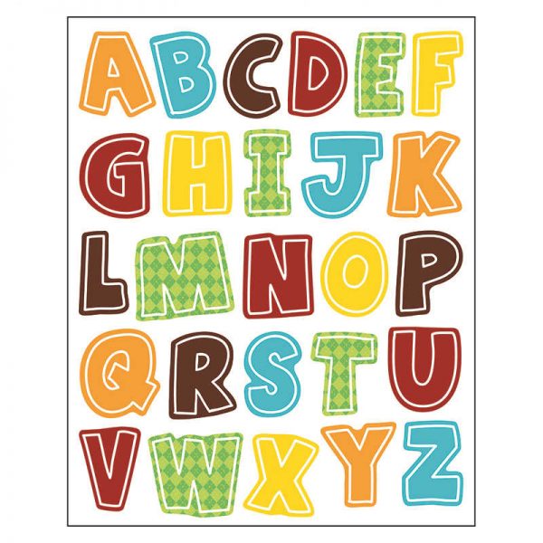 CARSON DELLOSA HIPSTER ALPHABET UPPERCASE SHAPE STICKERS CD-168211