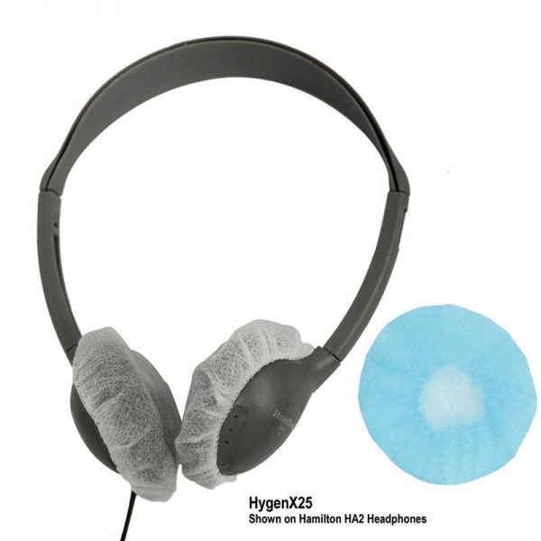 HAMILTON ELECTRONICS VCOM HYGENX DISPOSABLE HEADPHONE COVERS ON-EAR BLUE HECHYGENX25BL