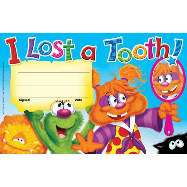 TREND ENTERPRISES INC. I LOST A TOOTH FURRY FRIENDS RECOGNITION AWARDS T-81043