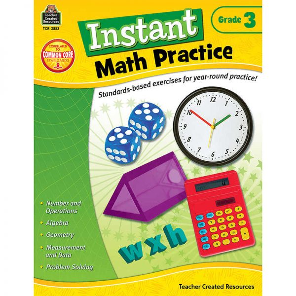 TEACHER CREATED RESOURCES INSTANT MATH PRACTICE GRADE 3 TCR2553