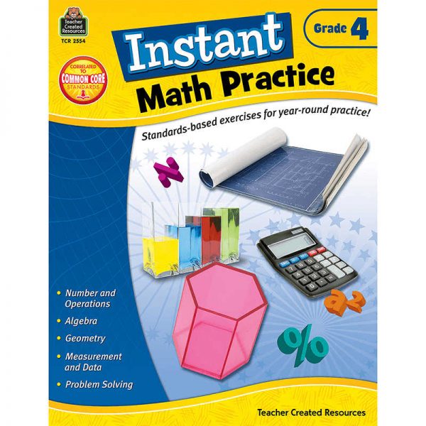 TEACHER CREATED RESOURCES INSTANT MATH PRACTICE GRADE 4 TCR2554