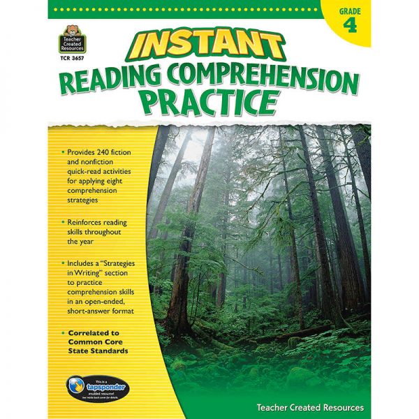 TEACHER CREATED RESOURCES INSTANT READING GRADE 4 COMPREHENSION PRATICE TCR3657